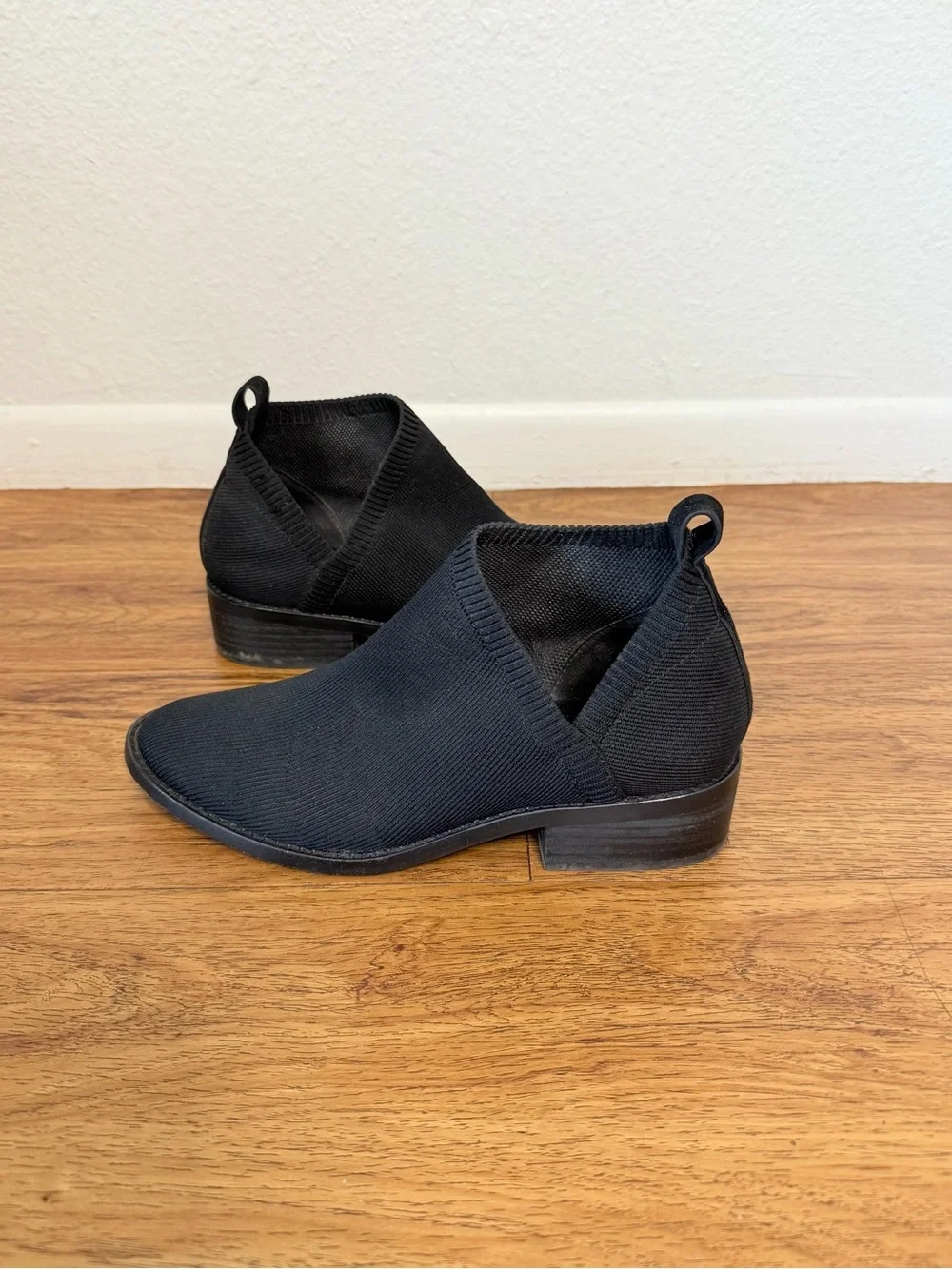 Eileen Fisher Davie Stretch Knit Booties Black Size 7